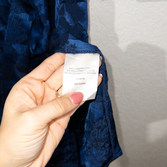 Gal Meets Glam Blue Frances Empress Damask Shirt Dress Size 4 - Picture 8 of 9